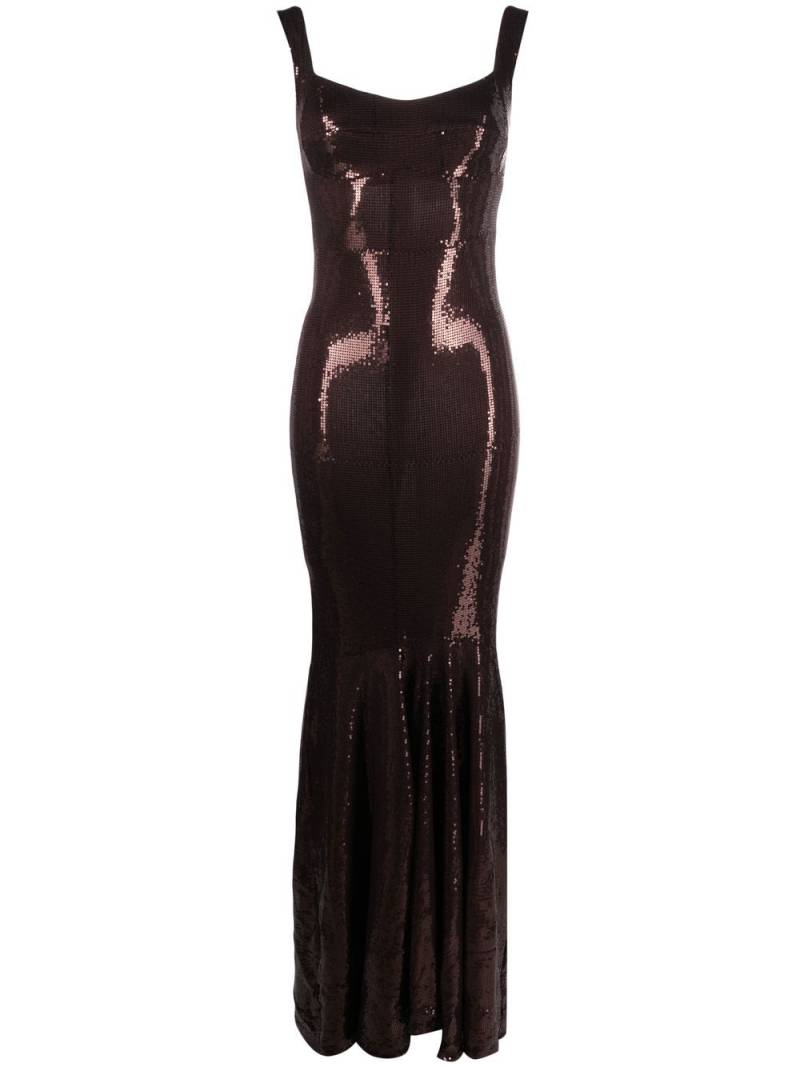 Atu Body Couture sequin-embellished evening gown - Brown von Atu Body Couture