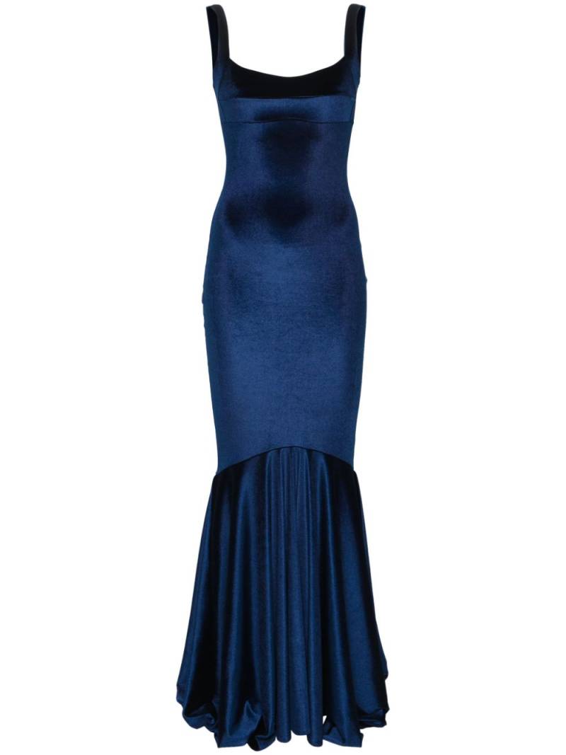 Atu Body Couture sleeveless velvet mermaid gown - Blue von Atu Body Couture