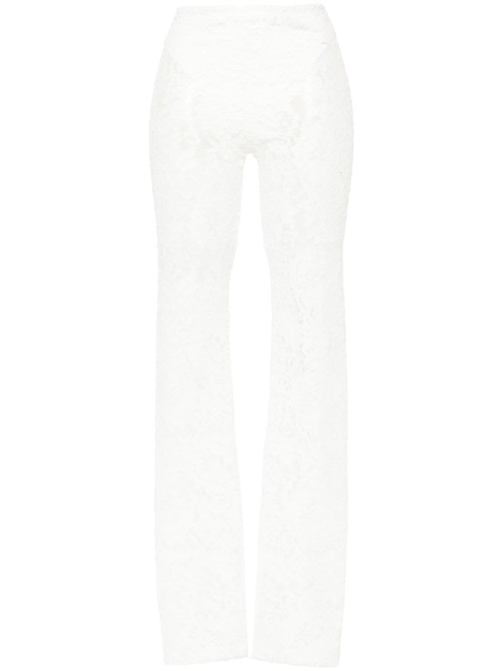 Atu Body Couture x Rue Ra floral lace straight-leg trousers - White von Atu Body Couture