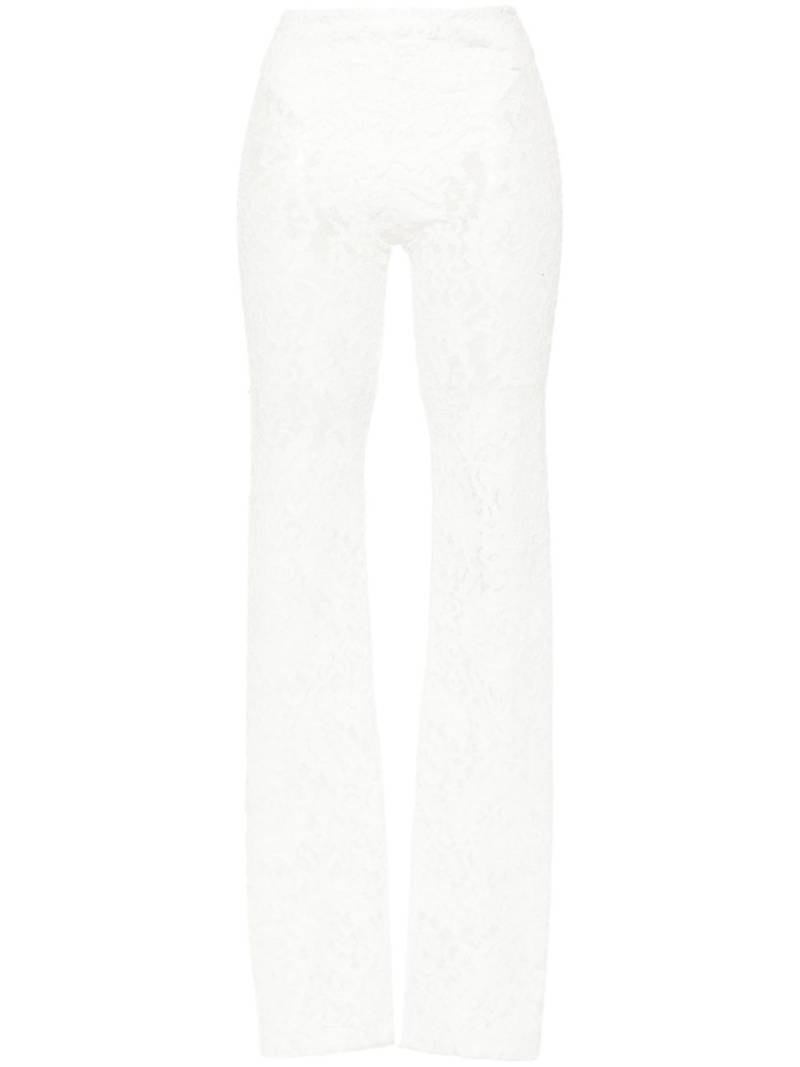 Atu Body Couture x Rue Ra floral lace straight-leg trousers - White von Atu Body Couture