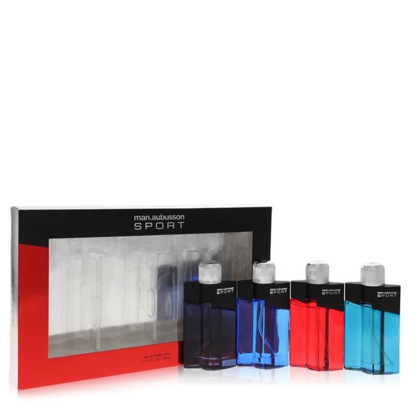 Aubusson Man  Sport 4 x 0.5oz Sport EDT Spray ( One each of Sport Blue, Sport Red, Sport Aqua, Sport Black) -- von Aubusson