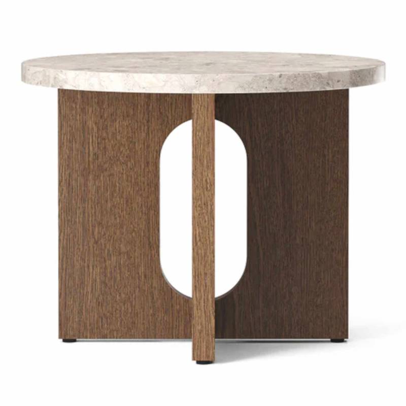 Androgyne Side Table Beistelltisch, Tischplatte kunis breccia, Gestell dark stained oak von Audo Copenhagen