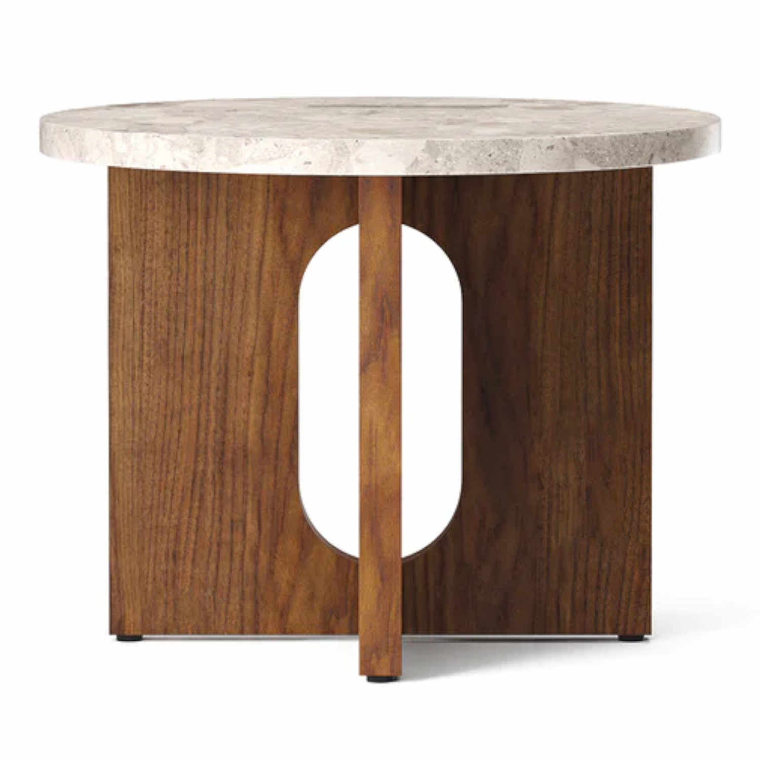 Androgyne Side Table Beistelltisch, Tischplatte kunis breccia, Gestell walnut von Audo Copenhagen