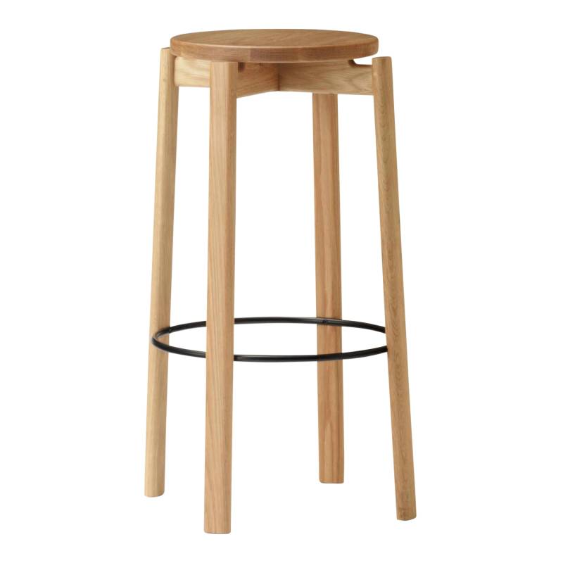 Passage Bar Stool Barhocker, Ausführung natural oak - black ring von Audo Copenhagen