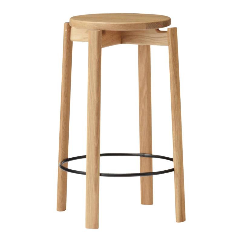 Passage Counter Stool Thekenhocker, Ausführung natural oak - black ring von Audo Copenhagen