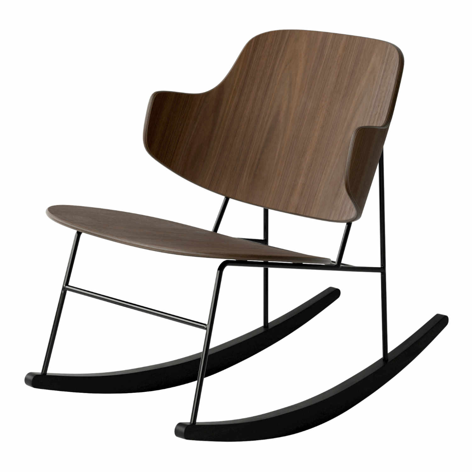 The Penguin Rocking Chair Veneer Schaukelstuhl, holz walnut The Penguin Rocking Chair Veneer Schaukelstuhl, holz walnut von Audo Copenhagen