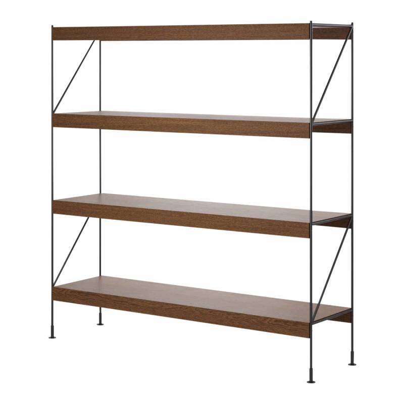 Zet Storage System Regal, Ausführung black steel - black oak, Grösse h. 114 x l. 153 x b. 40cm von Audo Copenhagen