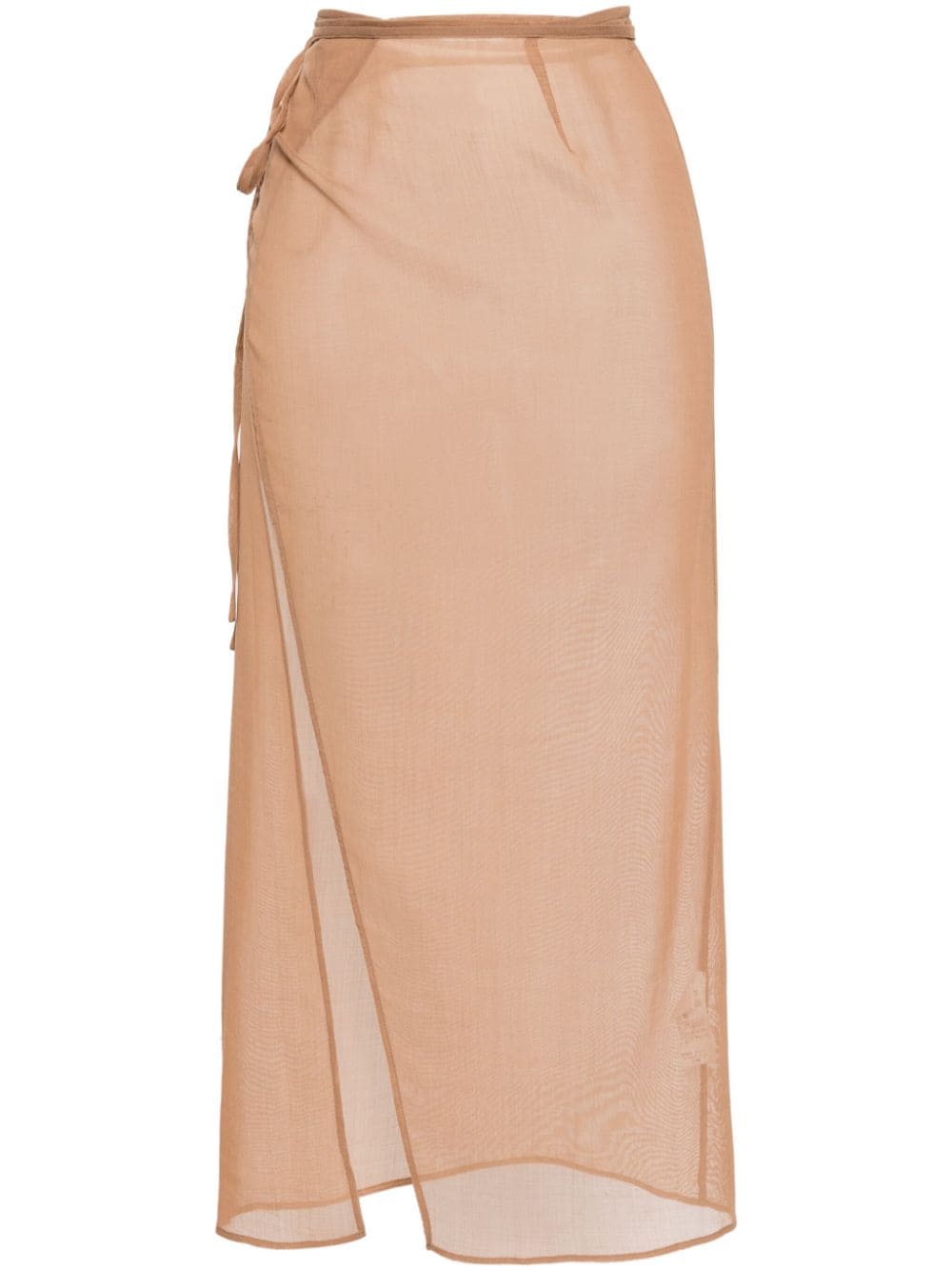 Auralee Leno semi-sheer midi skirt - Brown von Auralee