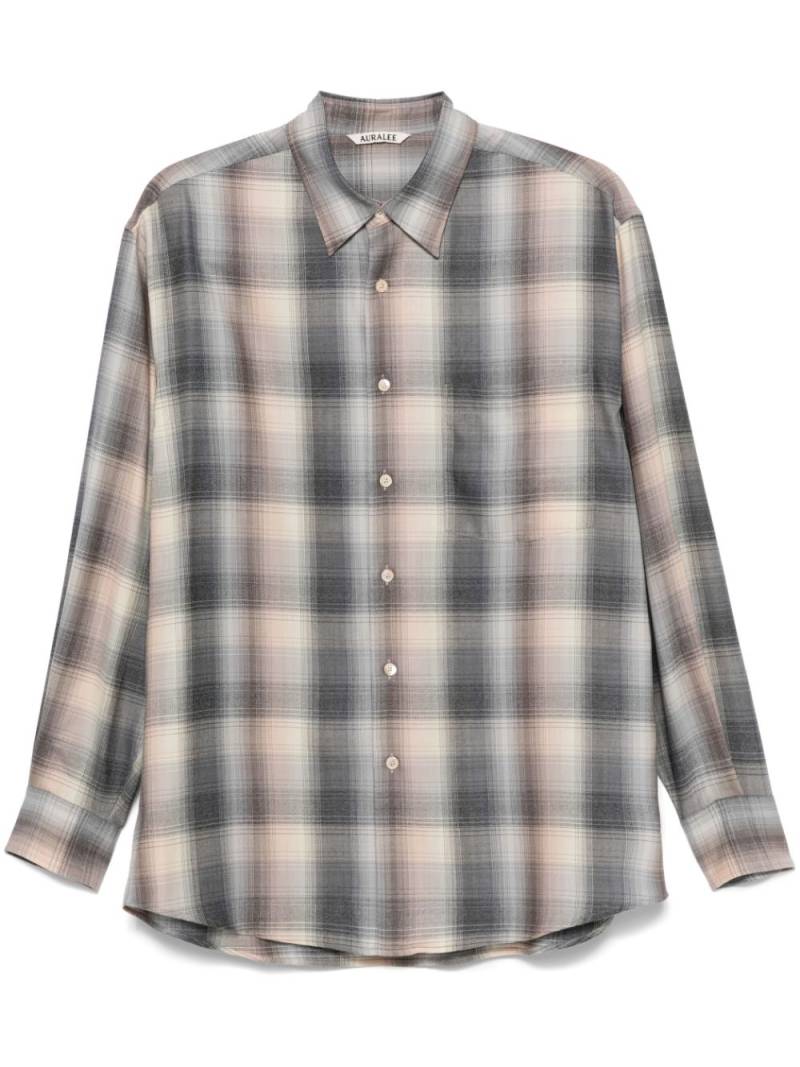 Auralee checked wool shirt - Blue von Auralee