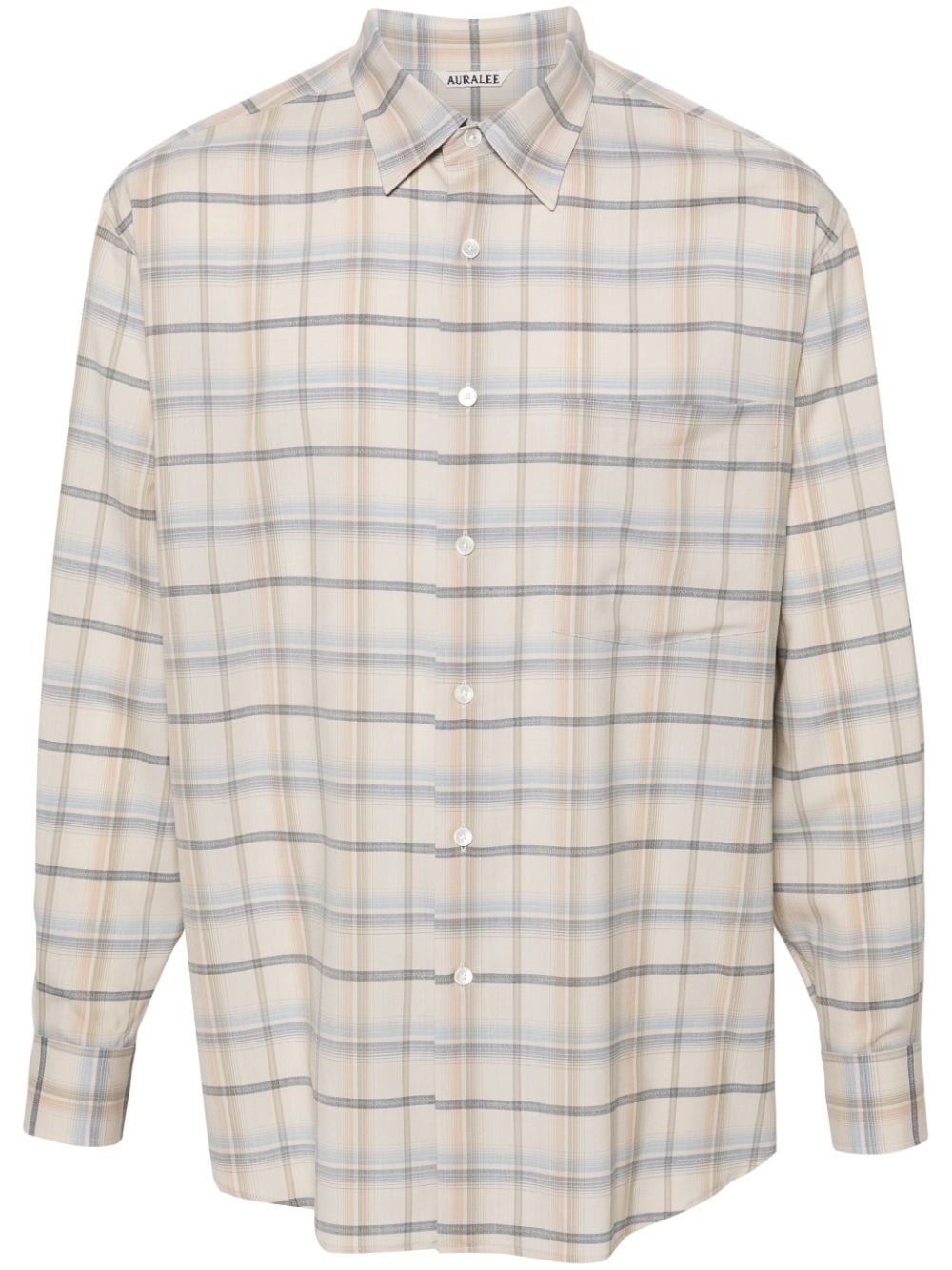 Auralee checked wool shirt - Neutrals von Auralee