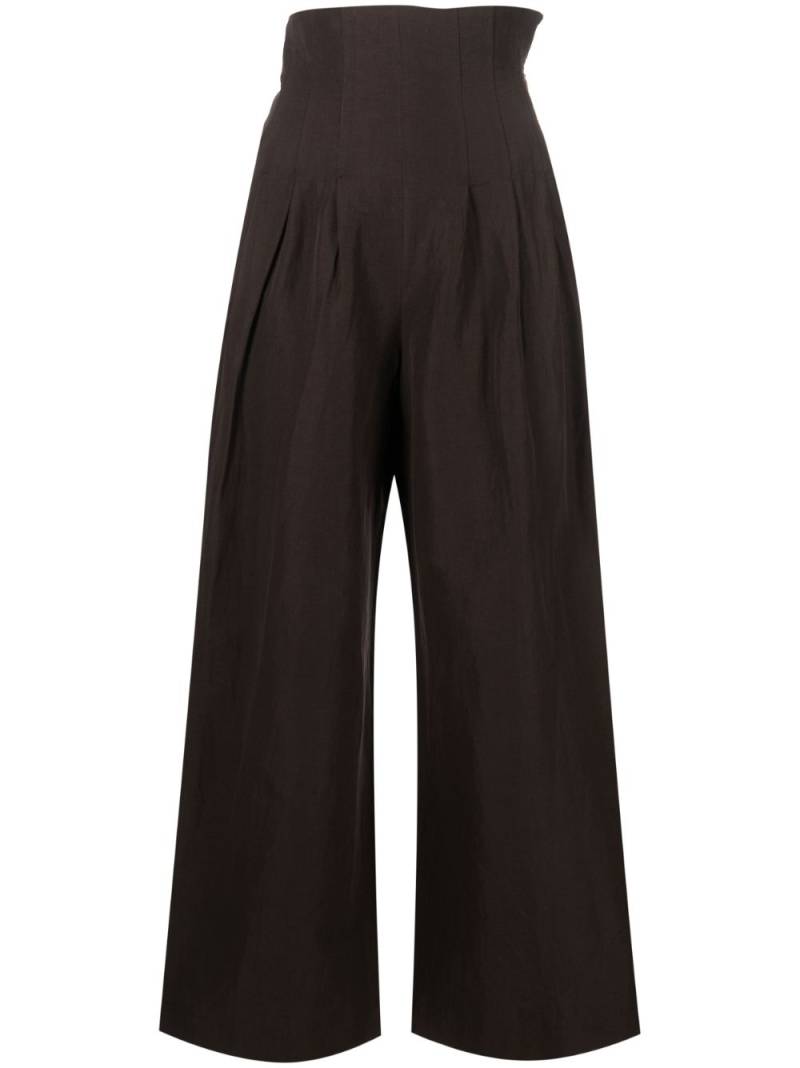 Auralee corset-style wide-leg trousers - Brown von Auralee