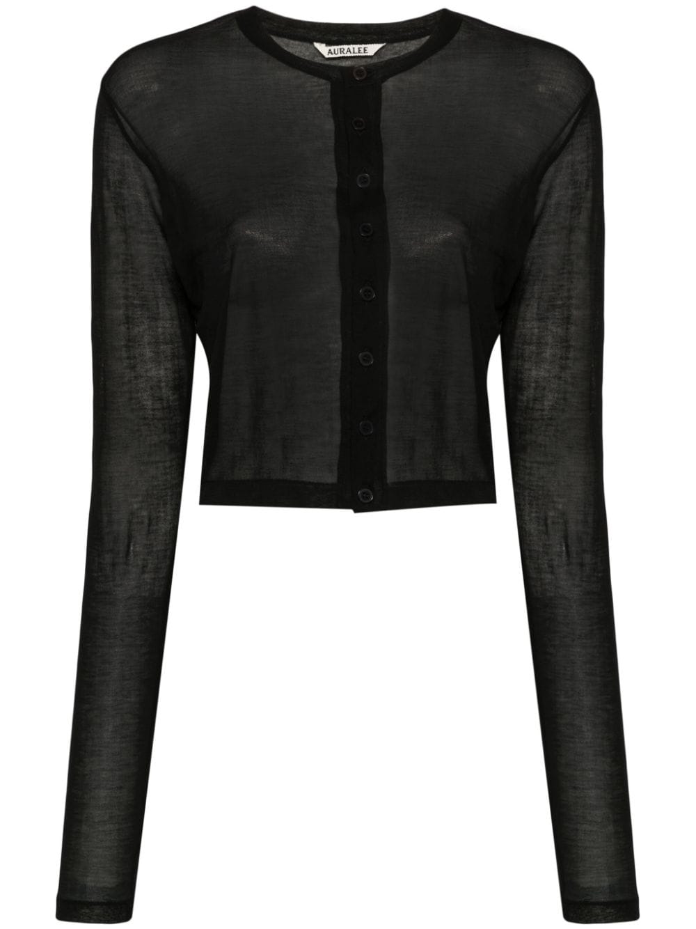 Auralee fine-knit cropped jacket - Black von Auralee