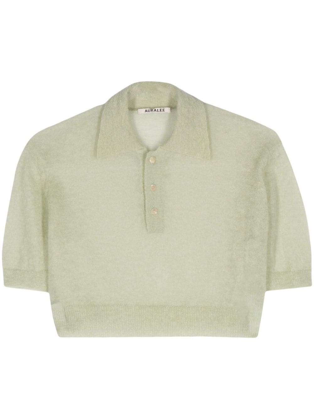 Auralee fine-knit cropped polo top - Green von Auralee