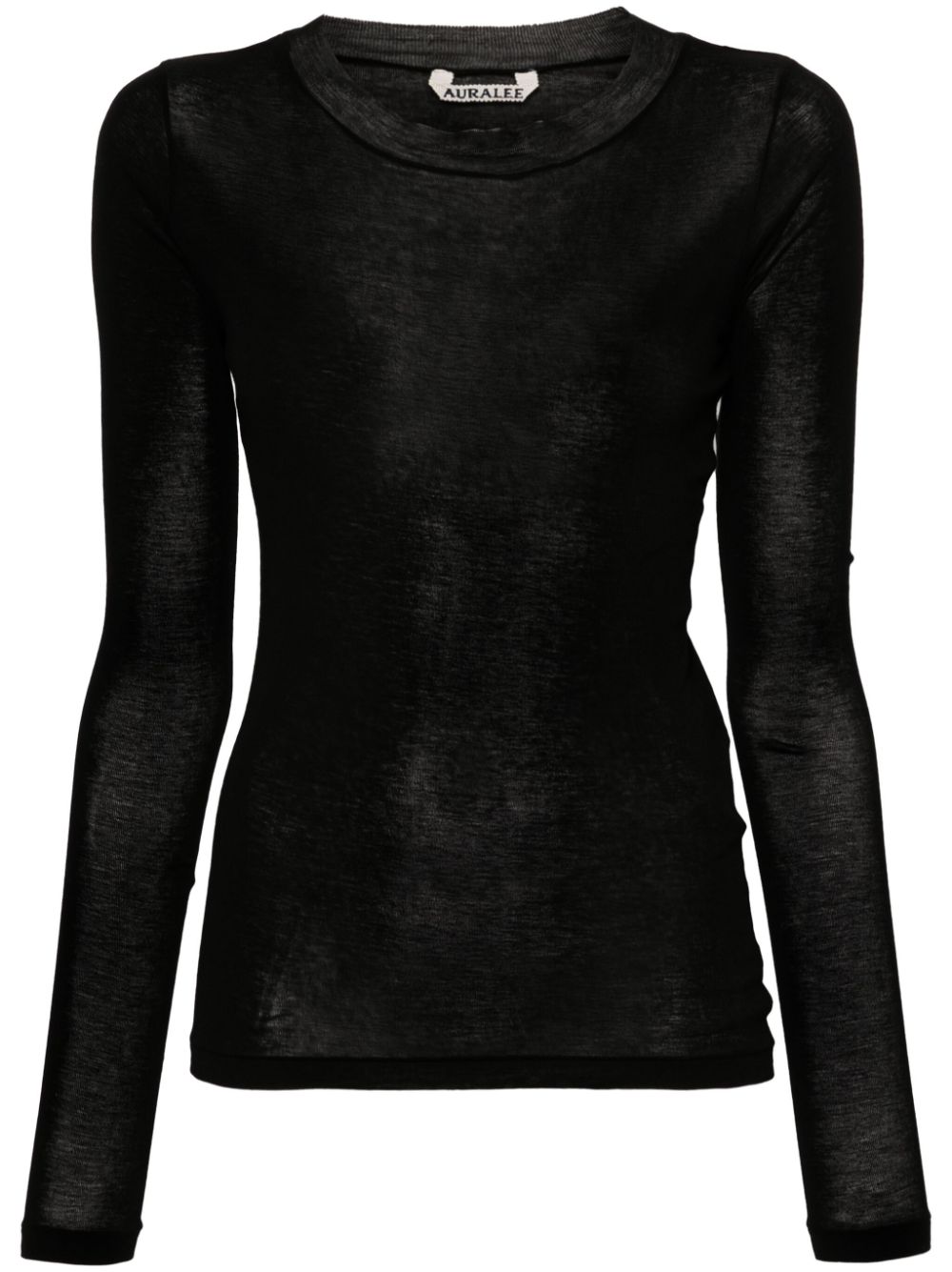 Auralee fine-knit semi-sheer T-shirt - Black von Auralee