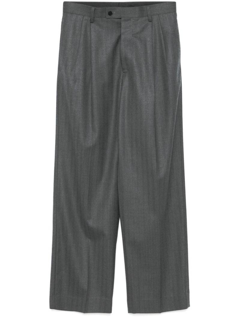 Auralee flannel stripe trousers - Grey von Auralee