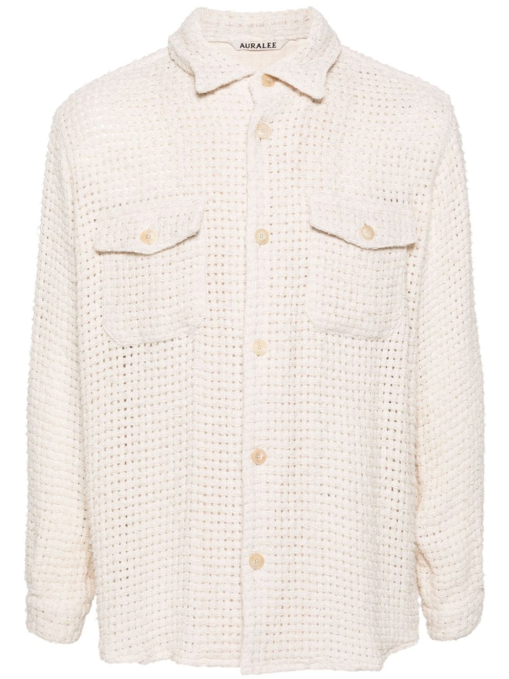 Auralee long-sleeve tweed shirt - Neutrals von Auralee