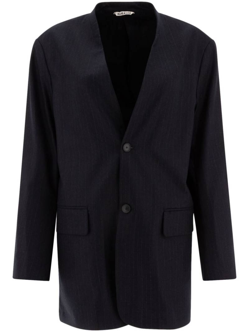 Auralee pinstriped flannel blazer - Blue von Auralee