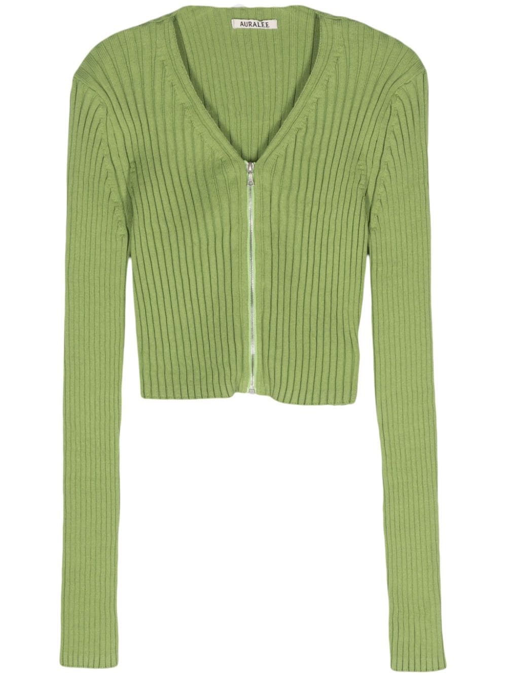 Auralee ribbed-knit cropped cardigan - Green von Auralee