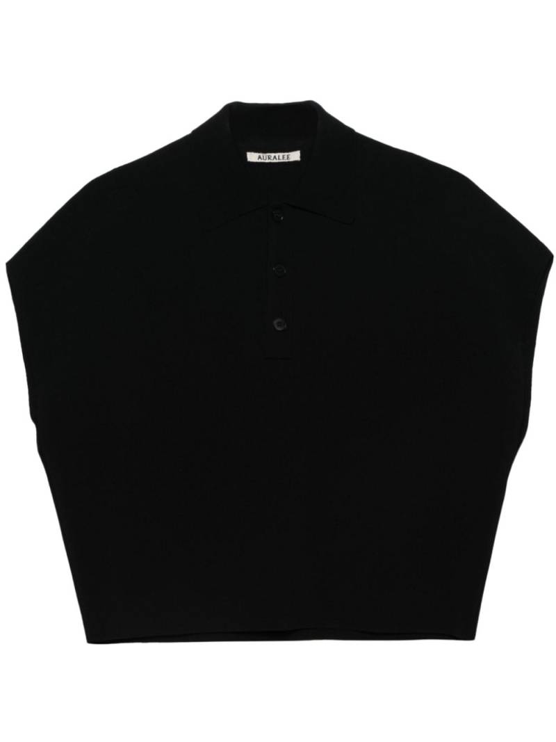 Auralee ribbed-knit polo shirt - Black von Auralee