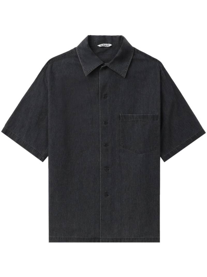 Auralee short-sleeved denim shirt - Black von Auralee