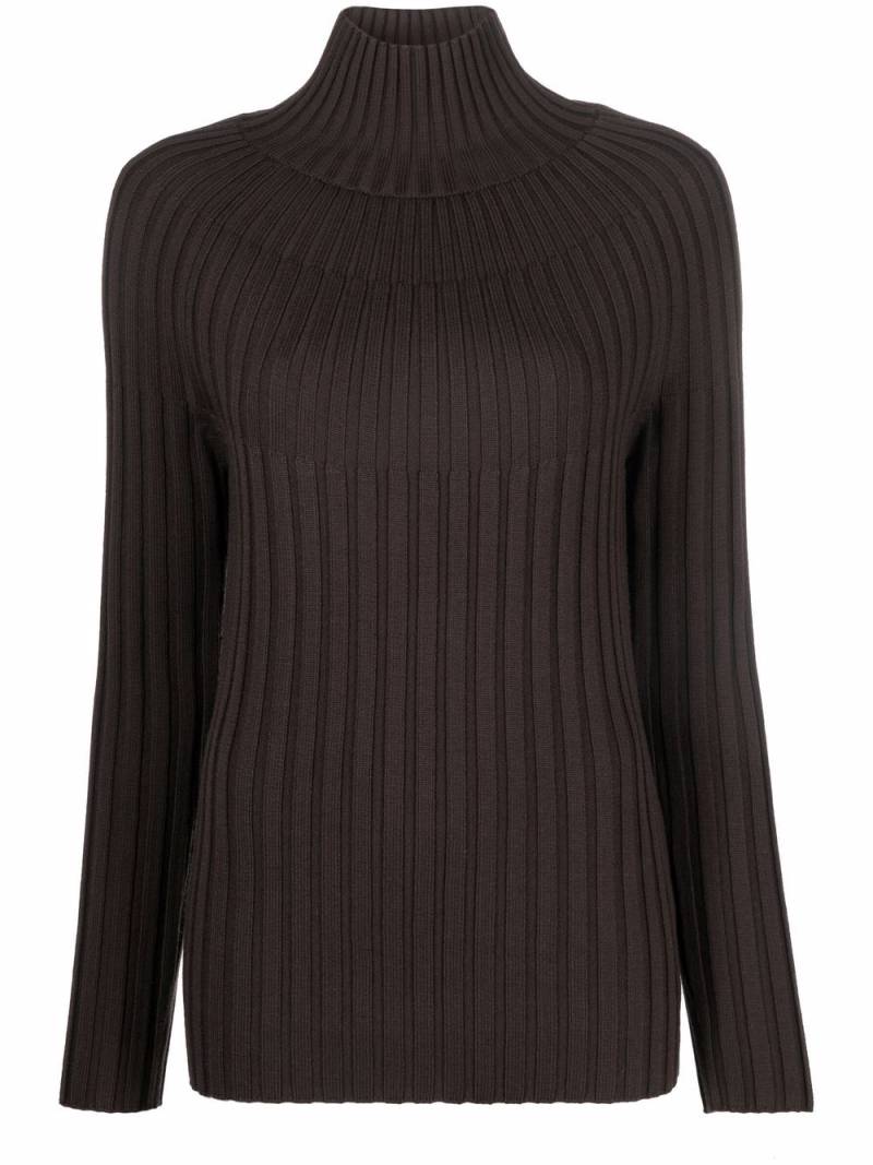 Auralee wool ribbed roll neck jumper - Brown von Auralee