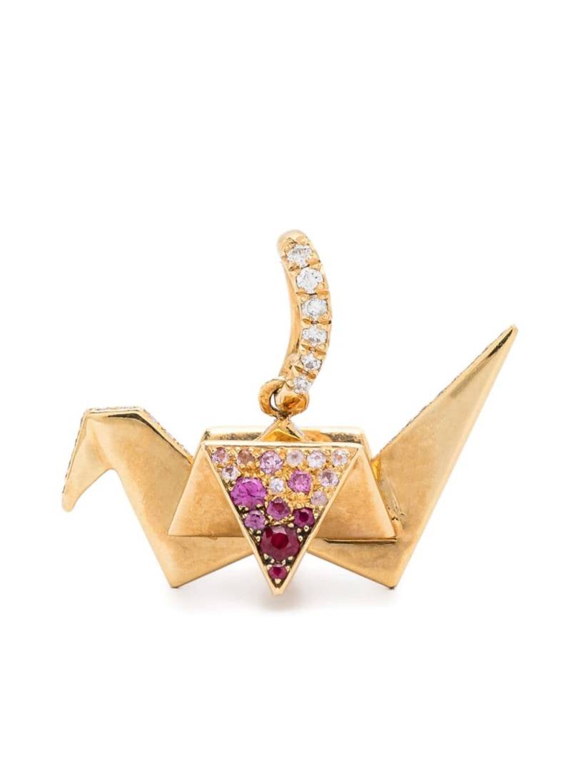 Aurelie Bidermann 18kt yellow gold Origami sapphire and diamond pendant von Aurelie Bidermann