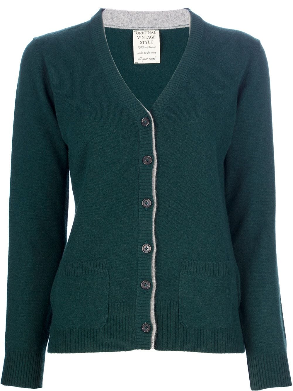 Authentic Original Vintage Style v-neck cardigan - Green von Authentic Original Vintage Style