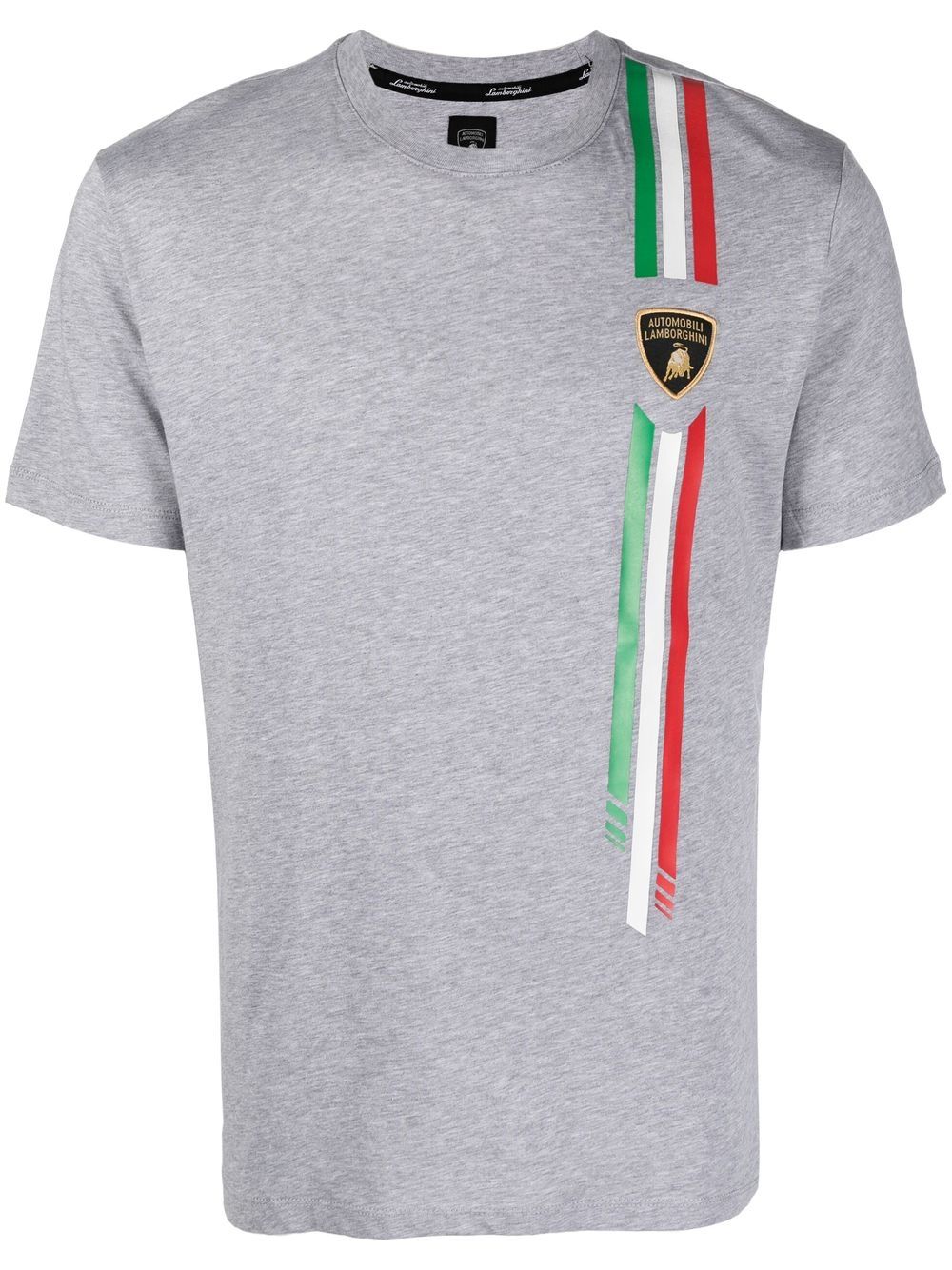 Automobili Lamborghini logo-embroidered cotton T-shirt - Grey von Automobili Lamborghini