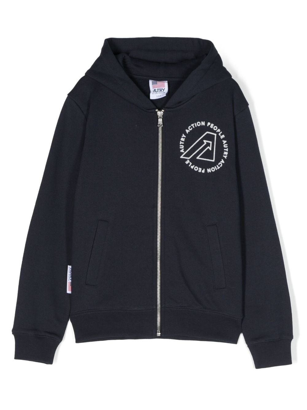 Autry Kids logo-print zip-up hoodie - Blue von Autry Kids