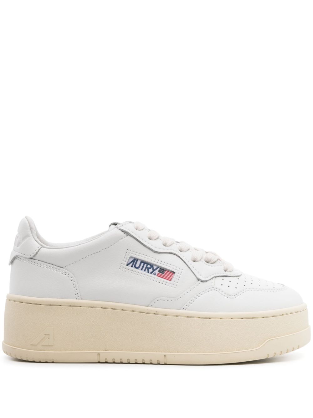 Autry Medalist platform leather sneakers - White von Autry