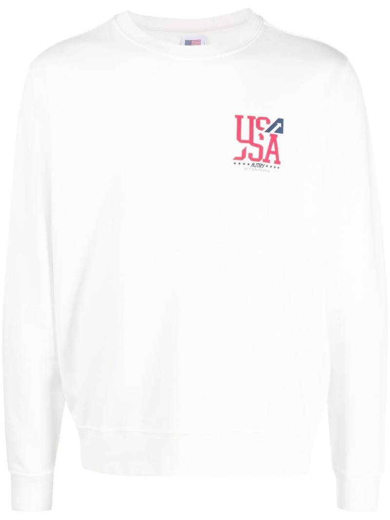 Autry cotton logo-print sweatshirt - White von Autry