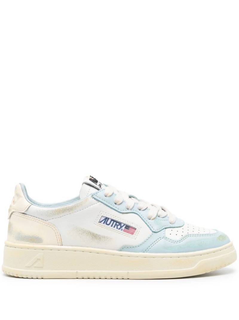 Autry distressed panelled leather sneakers - White von Autry