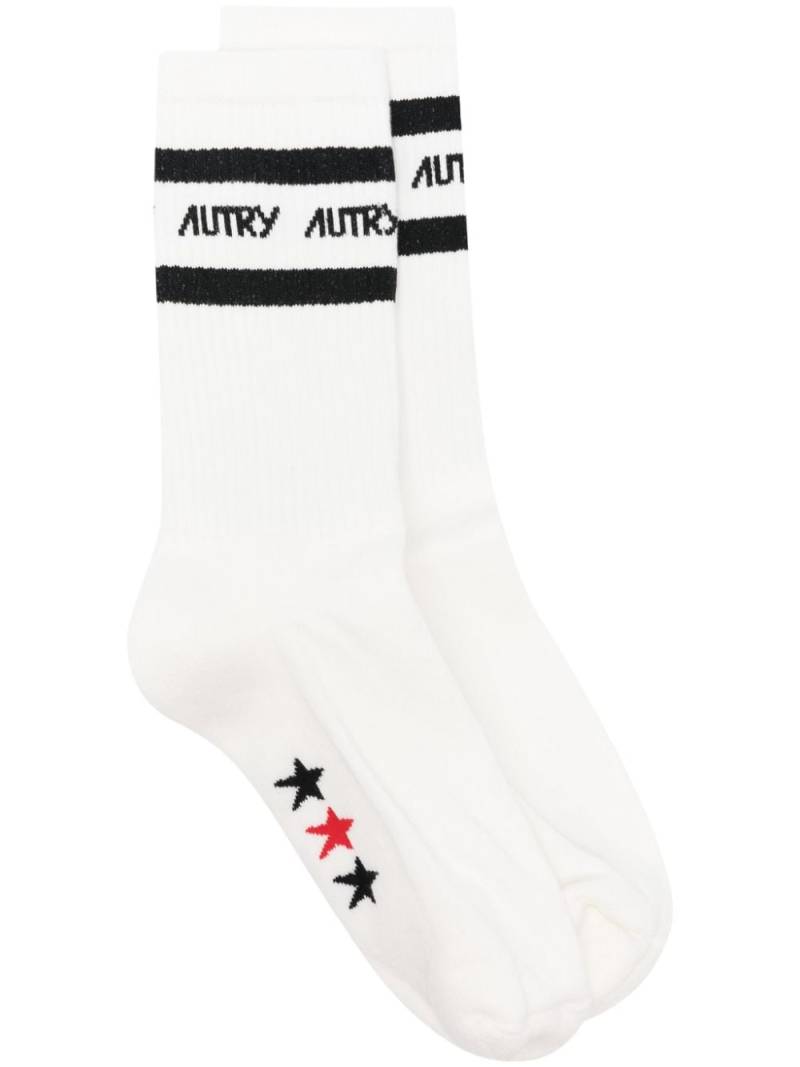 Autry embroidered-logo socks - White von Autry