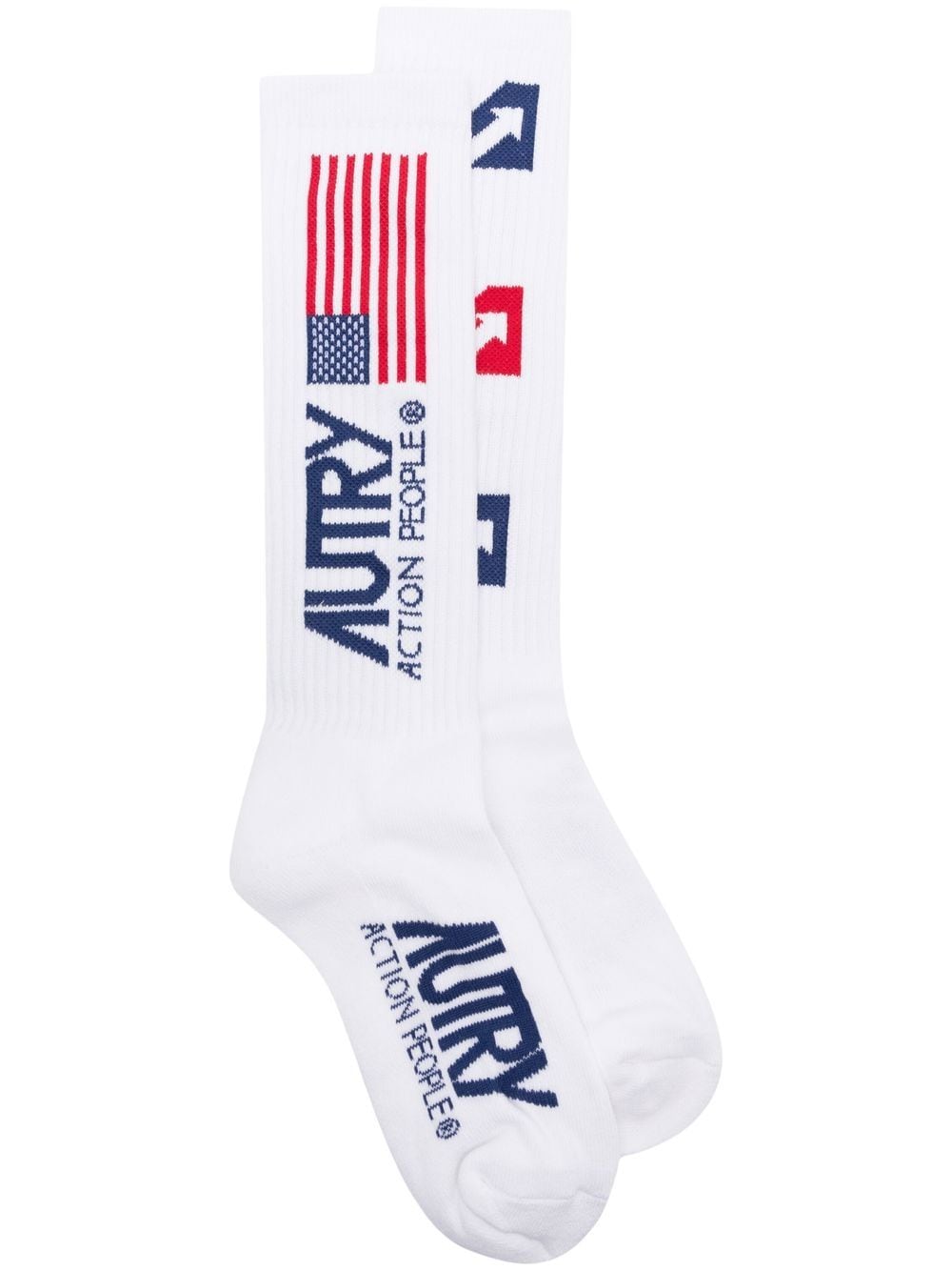 Autry intarsia-logo ribbed socks - White von Autry