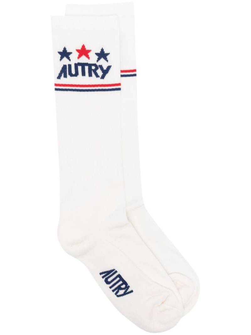 Autry jacquard-logo socks - Neutrals von Autry