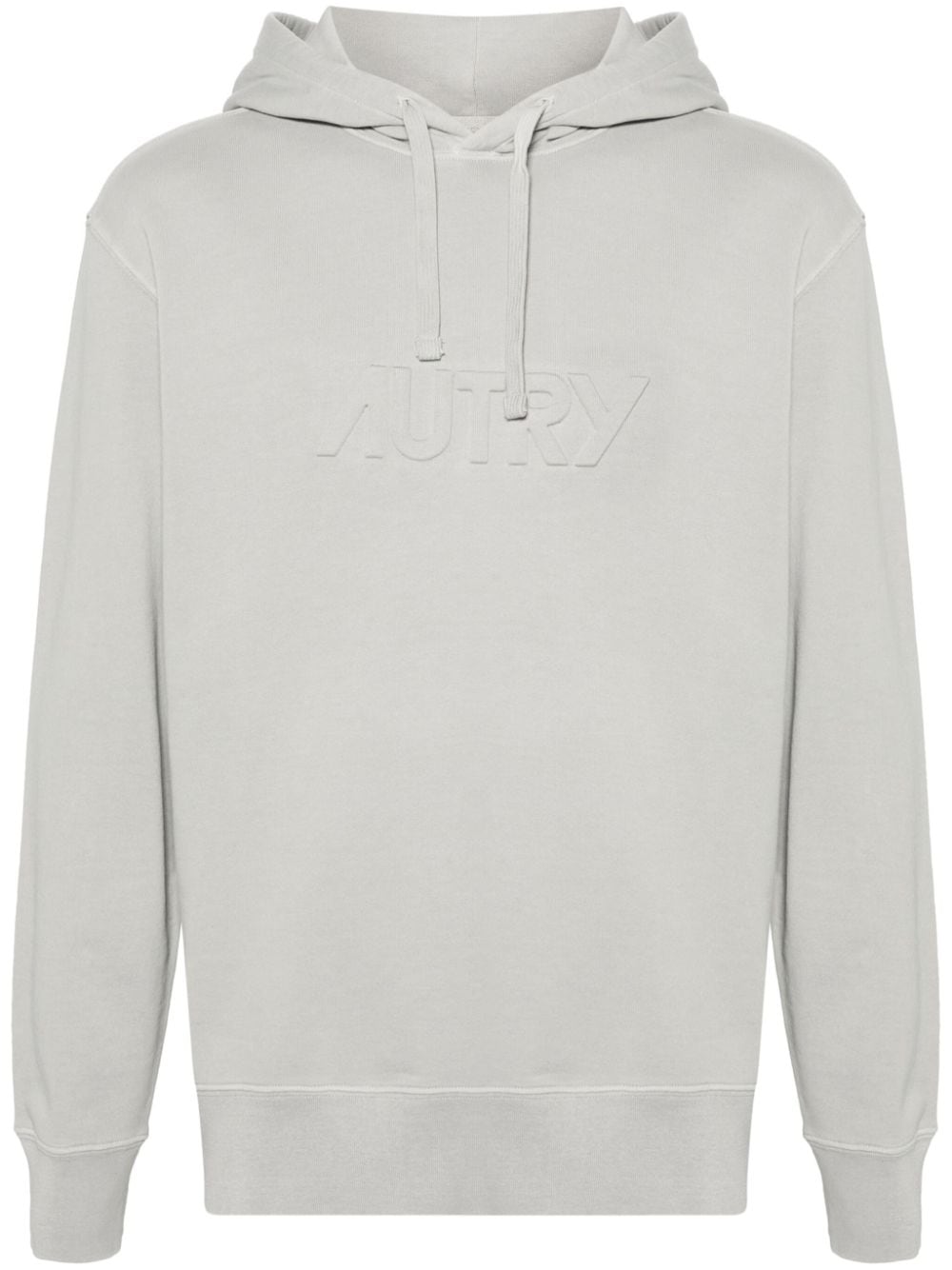 Autry logo-embossed cotton hoodie - Grey von Autry