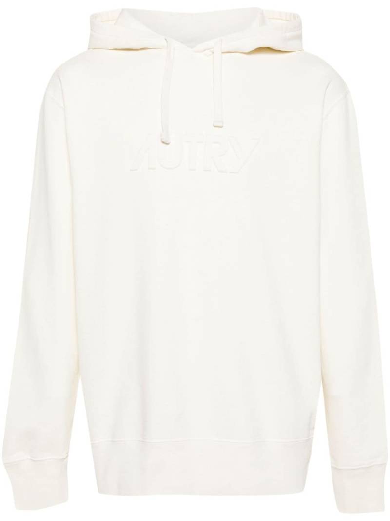 Autry logo-embossed cotton hoodie - Neutrals von Autry