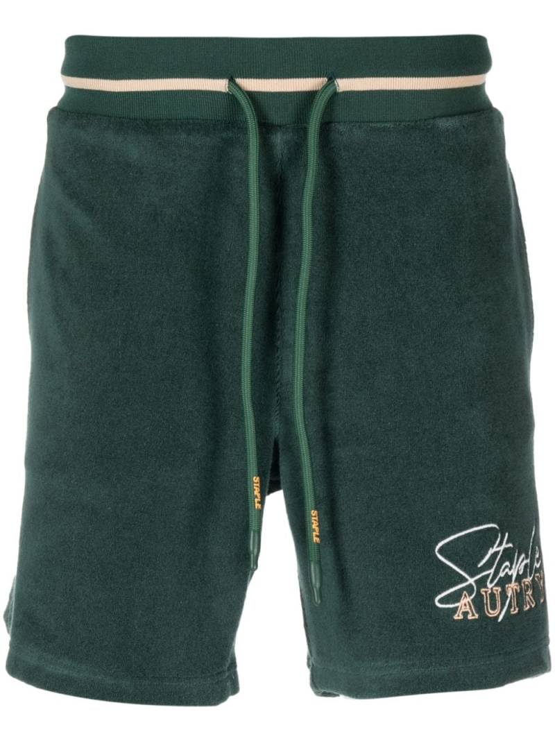 Autry logo-embroidered cotton-blend track shorts - Green von Autry