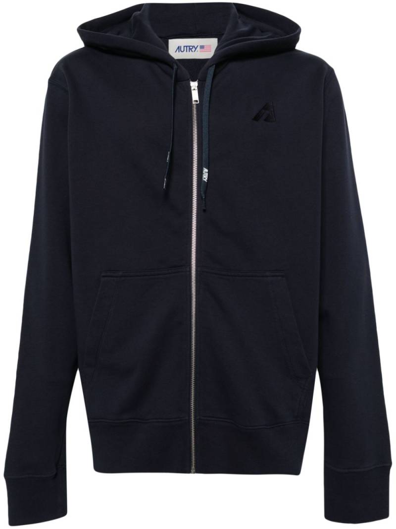 Autry logo-embroidered cotton hoodie - Blue von Autry