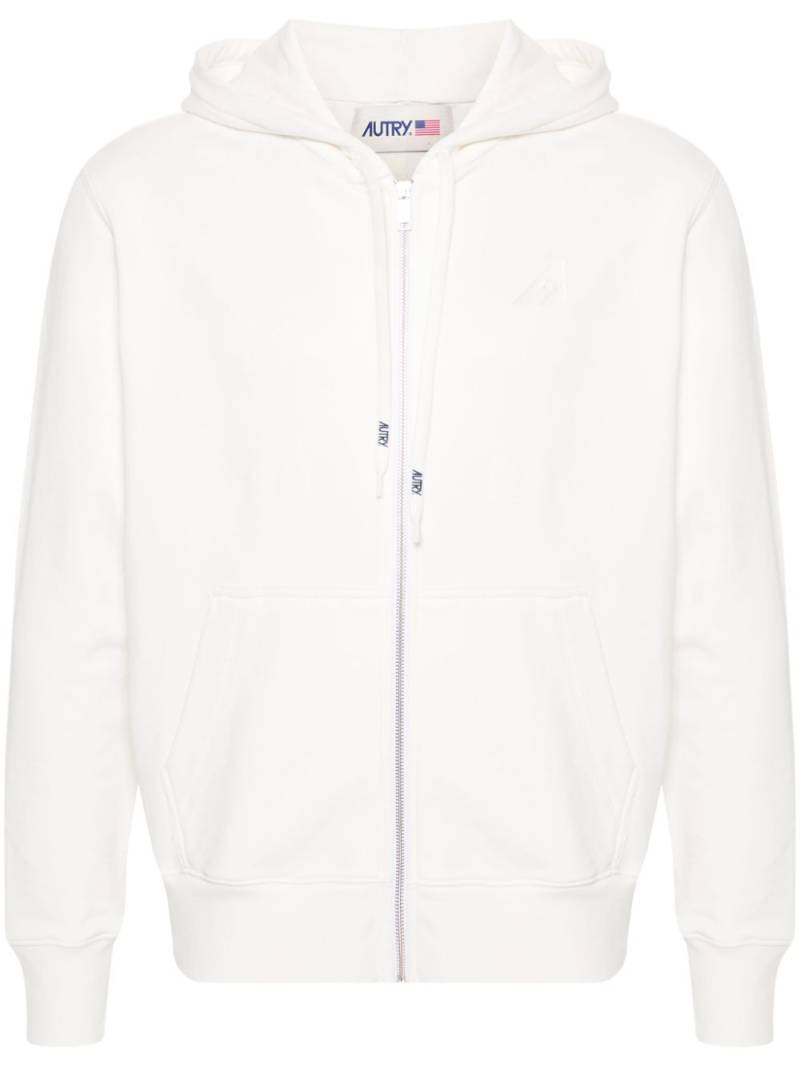 Autry logo-embroidered cotton hoodie - White von Autry