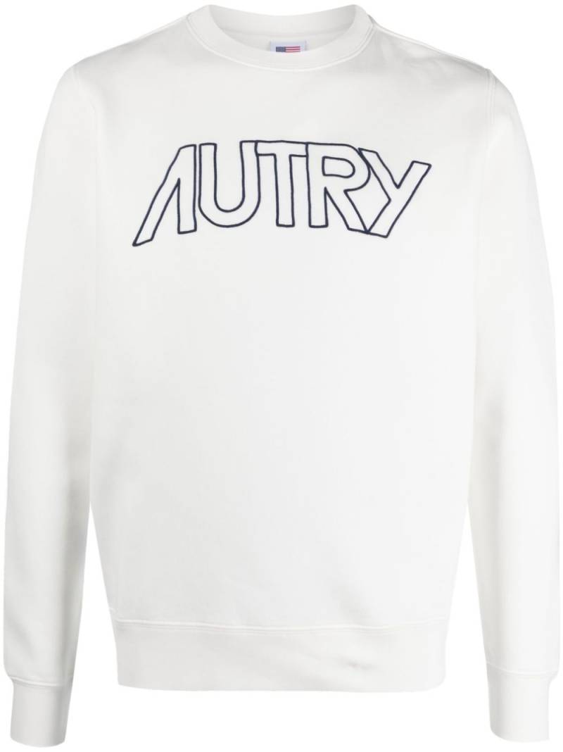 Autry logo-embroidered cotton sweatshirt - White von Autry