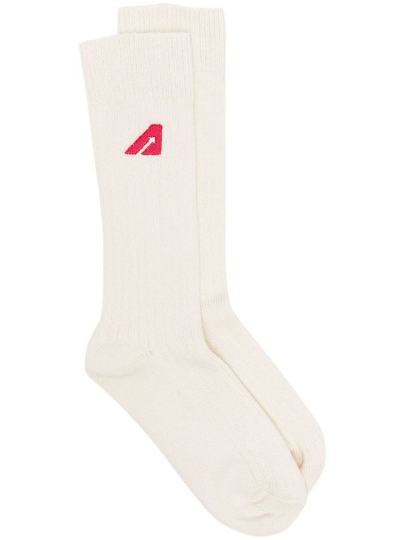 Autry logo-embroidered crew sockls - White von Autry