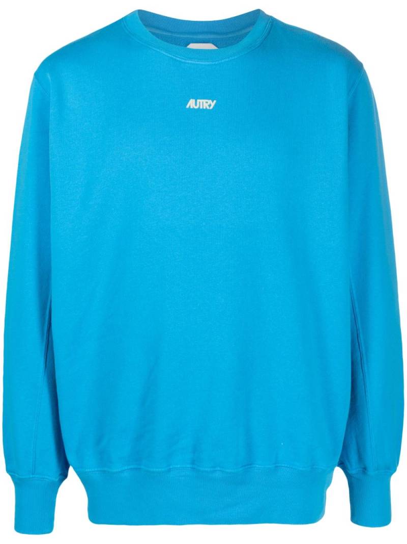 Autry logo-flocked cotton sweatshirt - Blue von Autry