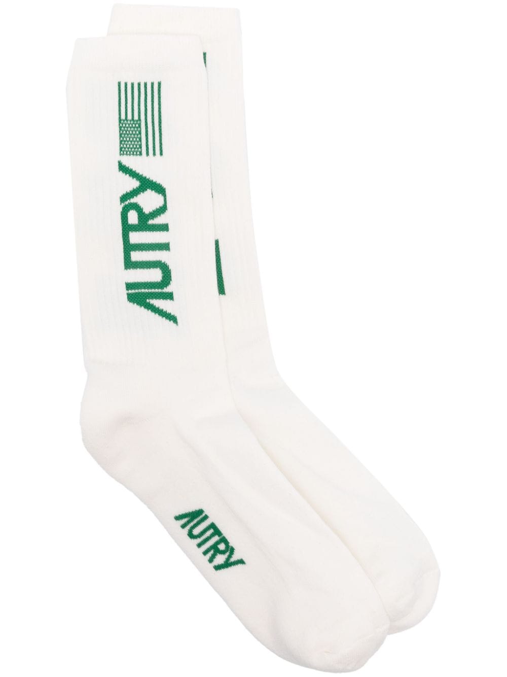 Autry logo-intarsia ribbed socks - White von Autry