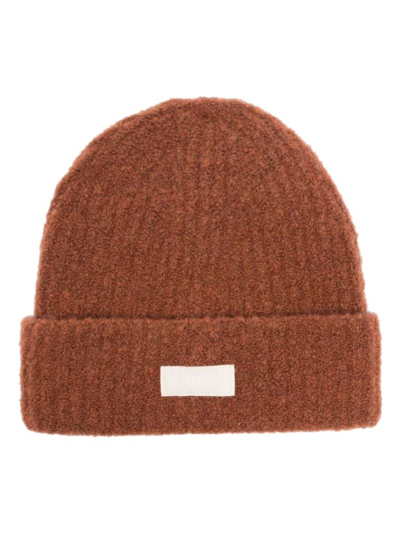 Autry logo-patch beanie hat - Brown von Autry