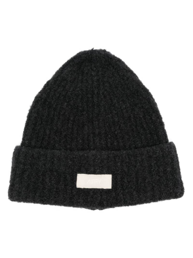 Autry logo-patch beanie hat - Grey von Autry