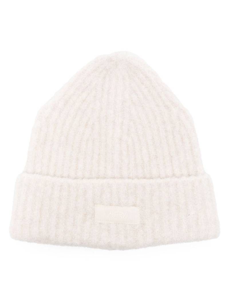 Autry logo-patch ribbed beanie - White von Autry