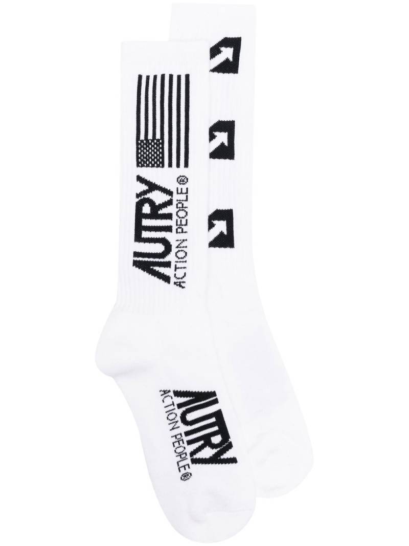 Autry logo-print ankle socks - White von Autry