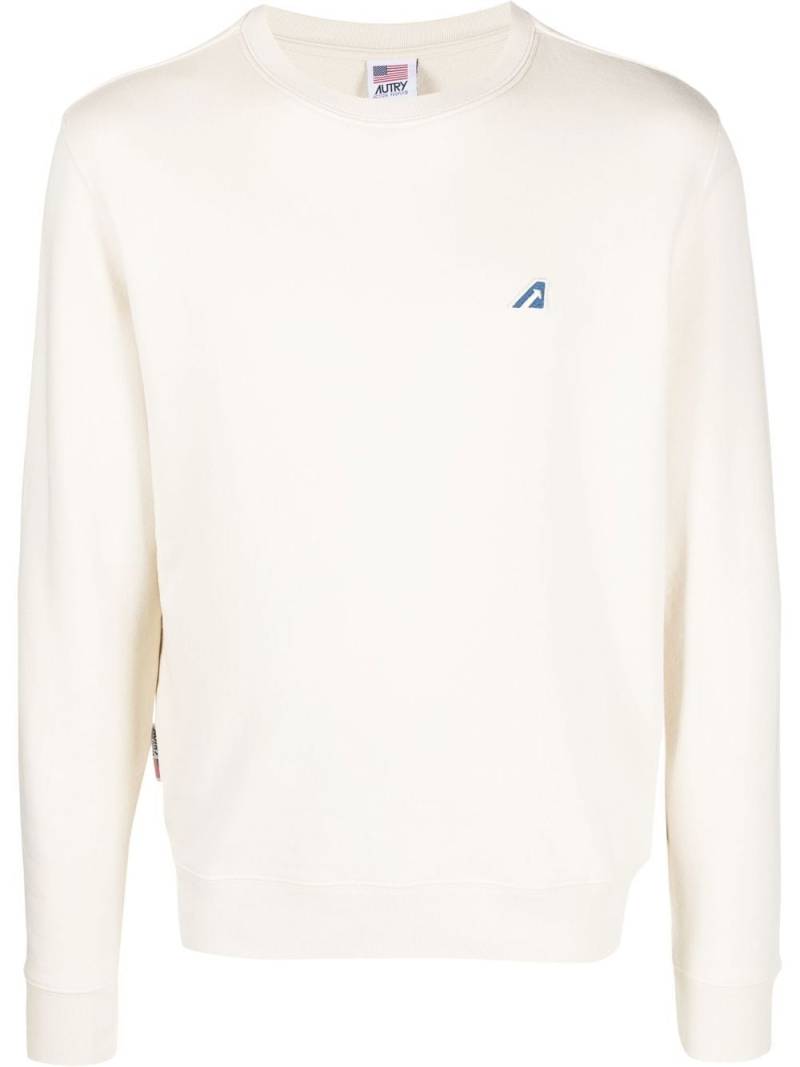 Autry logo-print crew neck sweatshirt - Neutrals von Autry