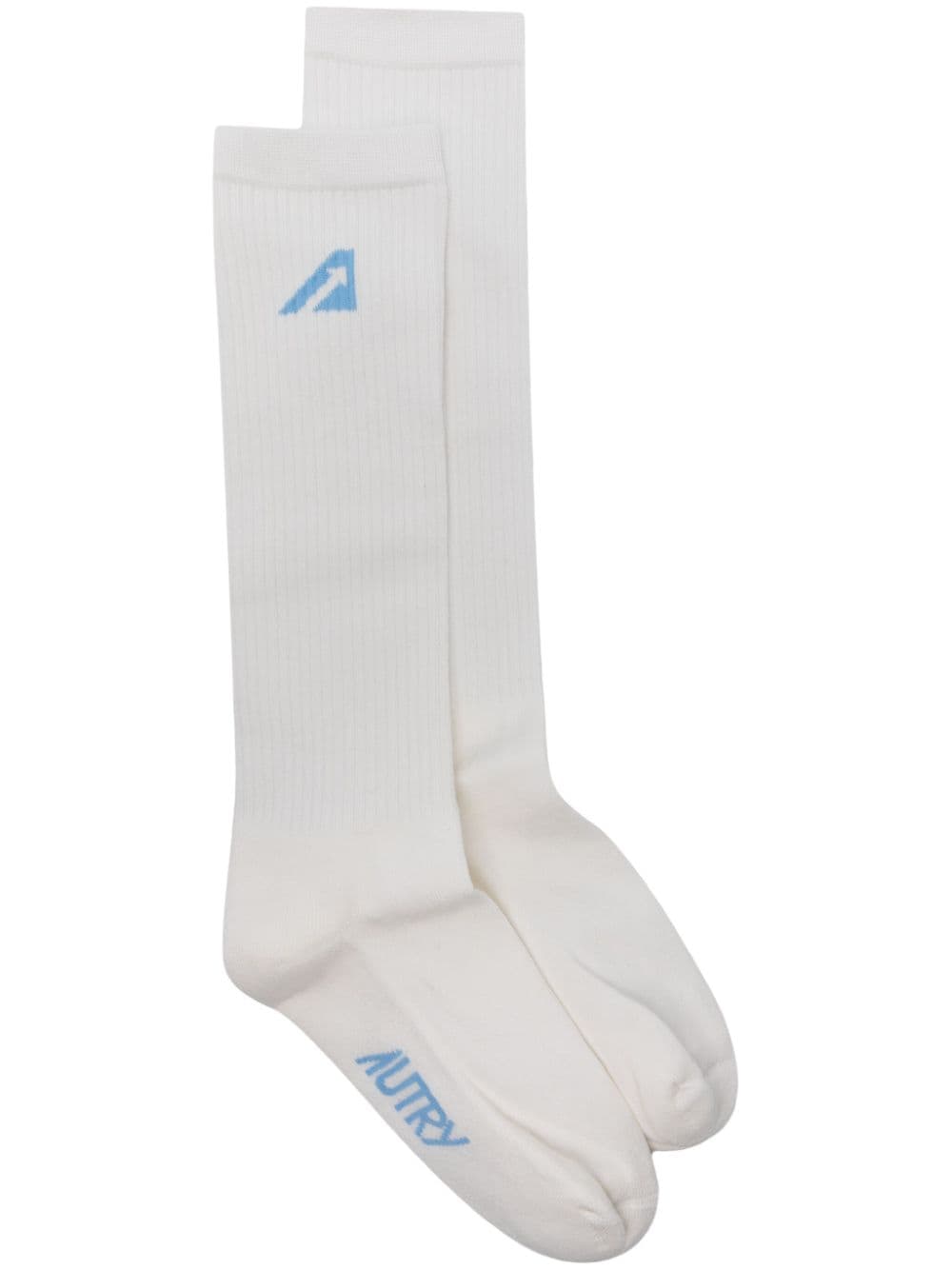 Autry logo-print ribbed socks - White von Autry